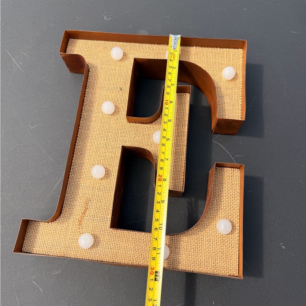 Rustic Burlap Letter E Wall Decor - Neutral